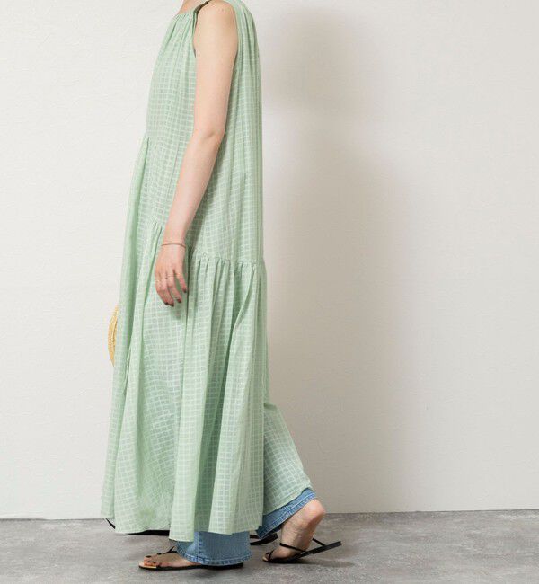 NOLLEY'S sophi「【WALANCE/ワランス】natural dye sheer cotton check gather dress」|ワンピース|