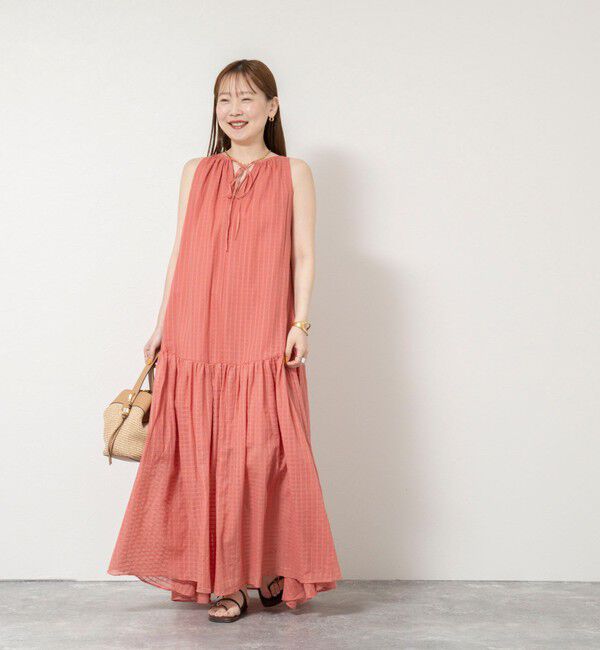 NOLLEY'S sophi「【WALANCE/ワランス】natural dye sheer cotton check gather dress」|ワンピース|
