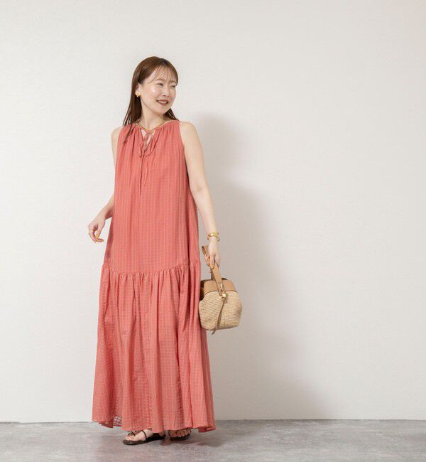 NOLLEY'S sophi「【WALANCE/ワランス】natural dye sheer cotton check gather dress」|ワンピース|