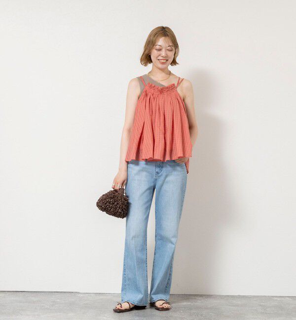 NOLLEY'S sophi「【WALANCE/ワランス】natural dye sheer cotton check gather camisole」|シャツ・ブラウス|