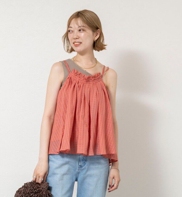 NOLLEY'S sophi「【WALANCE/ワランス】natural dye sheer cotton check gather camisole」|シャツ・ブラウス|