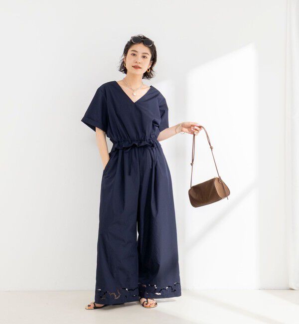 Rie Miller「ウォッシャブルハーフスリーブオールインワン」|オールインワン|