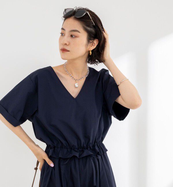 Rie Miller「ウォッシャブルハーフスリーブオールインワン」|オールインワン|