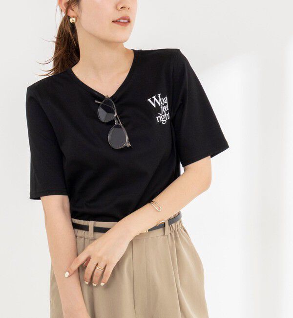 NOLLEY'S「ウォッシャブルプリントT」|Tシャツ・カットソー|ブラック