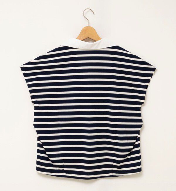 NOLLEY'S「【BECシリーズ】ウォッシャブルオープンカラーボーダーコクーンT」|Tシャツ・カットソー|