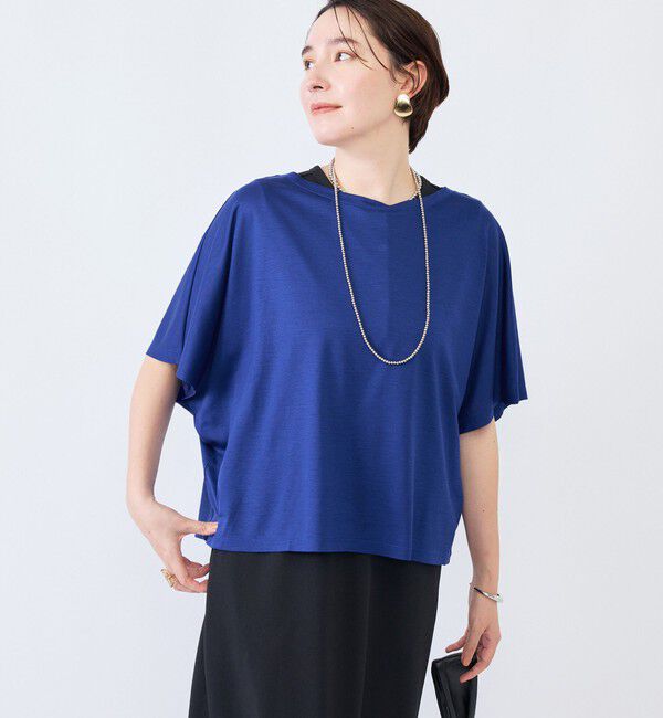 NOLLEY'S「《接触冷感》ウォッシャブルハリジェンヌケーププルオーバー」|Tシャツ・カットソー|