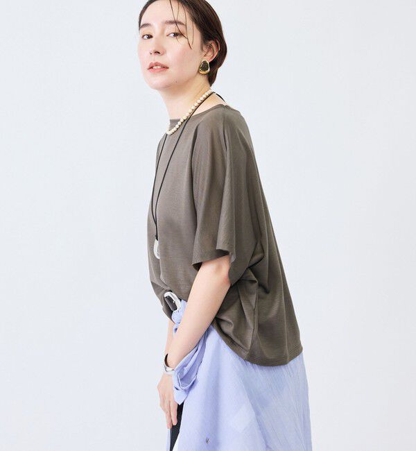 NOLLEY'S「《接触冷感》ウォッシャブルハリジェンヌケーププルオーバー」|Tシャツ・カットソー|