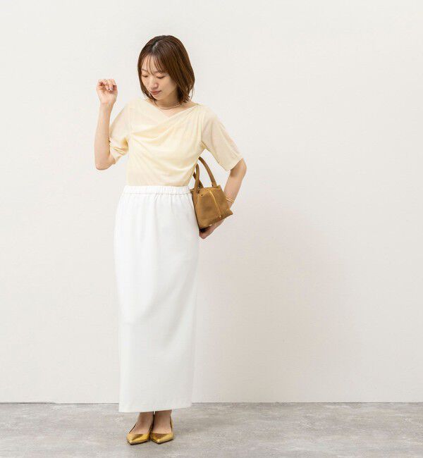 NOLLEY'S「《接触冷感》ウォッシャブルシアーベロア2WAYプルオーバー」|Tシャツ・カットソー|