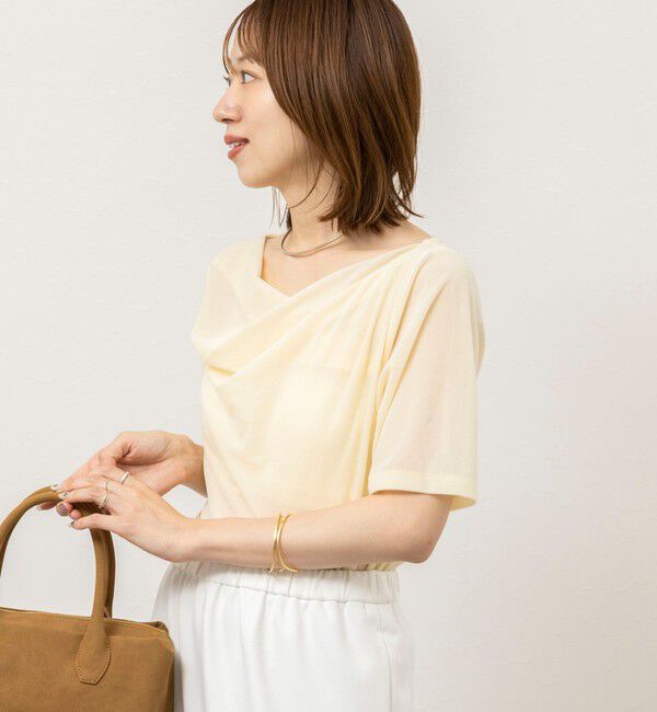 NOLLEY'S「《接触冷感》ウォッシャブルシアーベロア2WAYプルオーバー」|Tシャツ・カットソー|