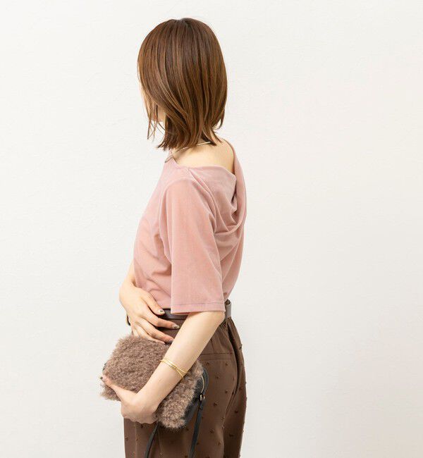 NOLLEY'S「《接触冷感》ウォッシャブルシアーベロア2WAYプルオーバー」|Tシャツ・カットソー|