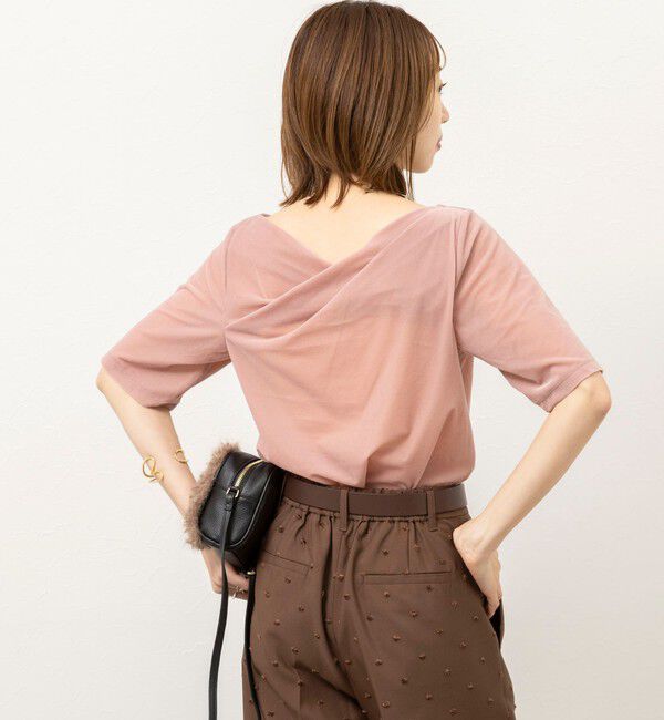 NOLLEY'S「《接触冷感》ウォッシャブルシアーベロア2WAYプルオーバー」|Tシャツ・カットソー|