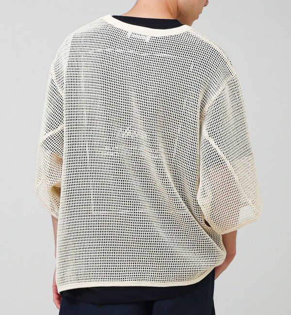 GLOSTER「3/4スリーブメッシュTシャツ シアーT 7分袖 オーバーサイズ」|Tシャツ・カットソー|