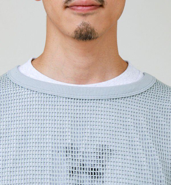 GLOSTER「3/4スリーブメッシュTシャツ シアーT 7分袖 オーバーサイズ」|Tシャツ・カットソー|