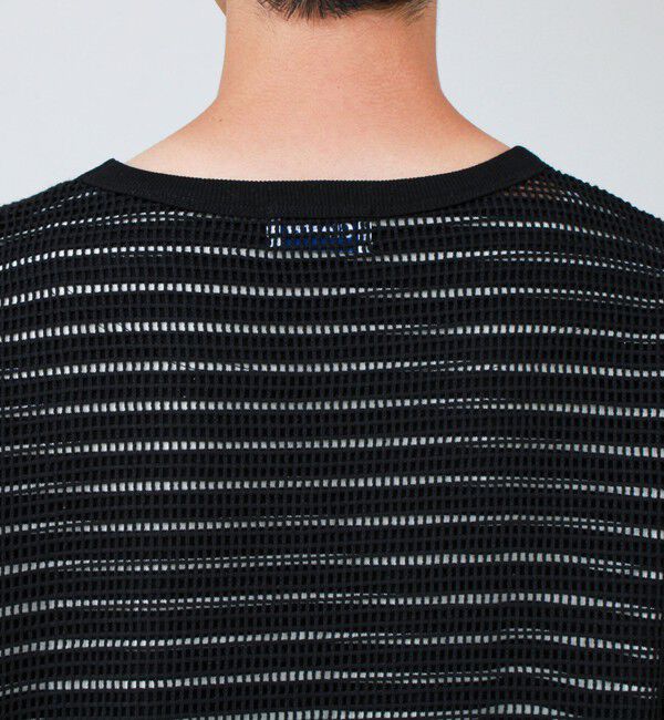 GLOSTER「3/4スリーブメッシュTシャツ シアーT 7分袖 オーバーサイズ」|Tシャツ・カットソー|