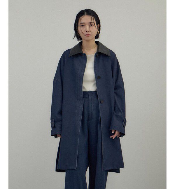 SALON adam et rope'「デニムテントシルエットステンカラーコート」|ステンカラーコート|