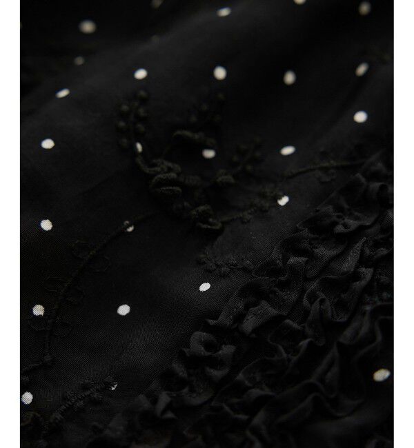 SALON adam et rope'「【crinkle crinkle crinkle】別注ドットレーヨンシャンタン 3D刺繍パンツ」|チノ|