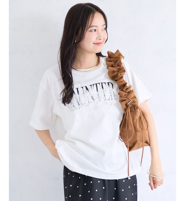 VIS「レースレイヤードロゴ半袖Tシャツ」|Tシャツ・カットソー|