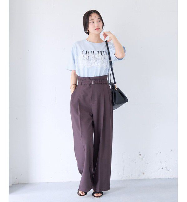 VIS「レースレイヤードロゴ半袖Tシャツ」|Tシャツ・カットソー|