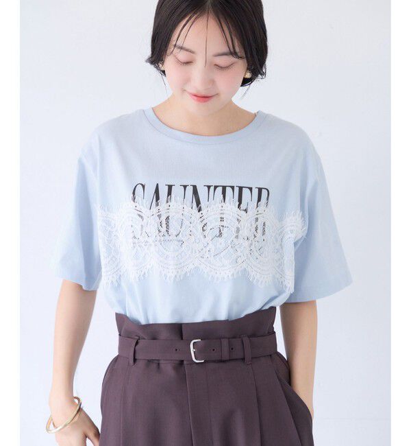 VIS「レースレイヤードロゴ半袖Tシャツ」|Tシャツ・カットソー|