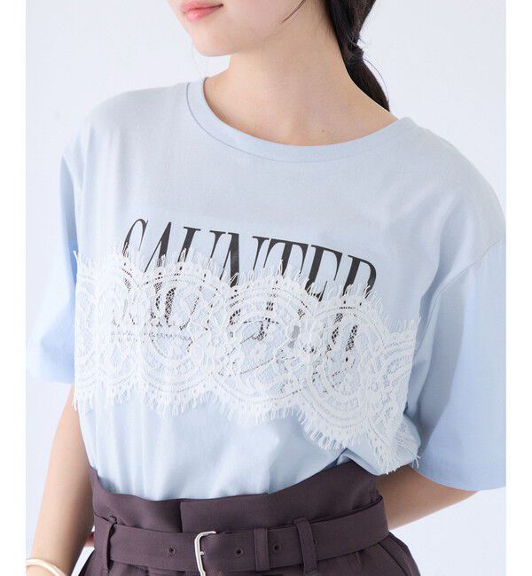 VIS「レースレイヤードロゴ半袖Tシャツ」|Tシャツ・カットソー|
