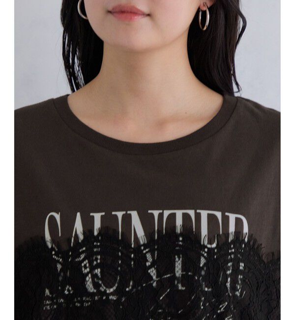 VIS「レースレイヤードロゴ半袖Tシャツ」|Tシャツ・カットソー|