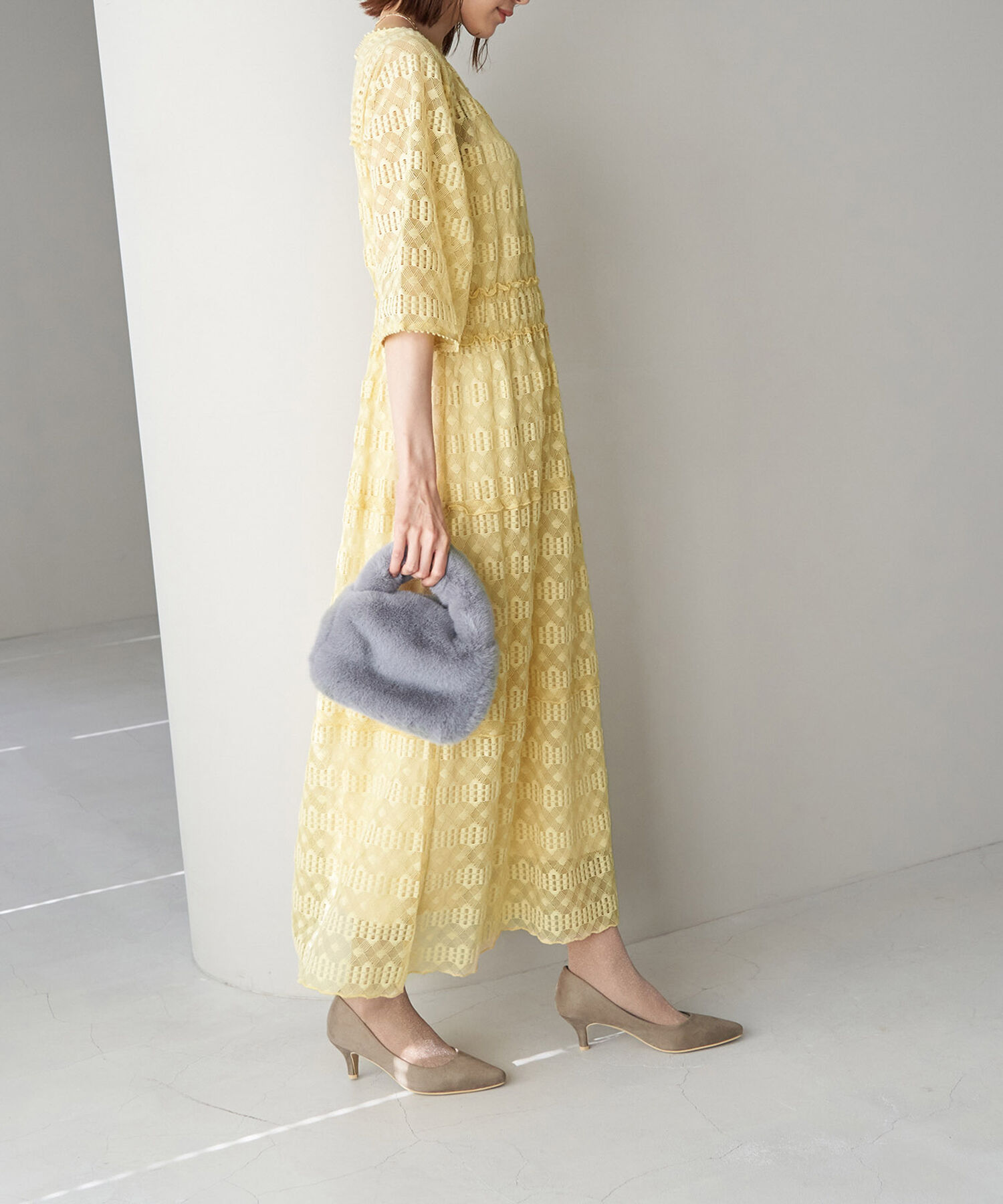 Rope&rsquo;Picnic「【一部店舗限定】【Mon E&rsquo;toile/モンエトワール】ティアードレースDRESS」|ドレス|