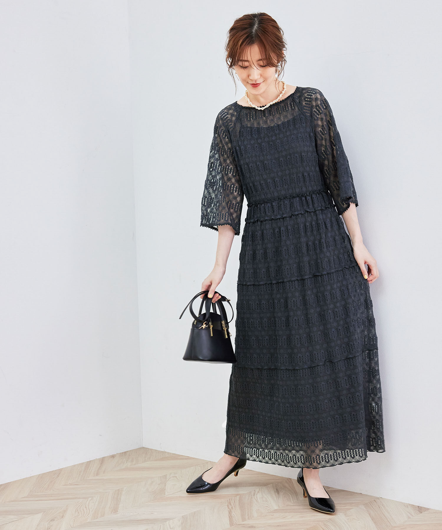 Rope&rsquo;Picnic「【一部店舗限定】【Mon E&rsquo;toile/モンエトワール】ティアードレースDRESS」|ドレス|