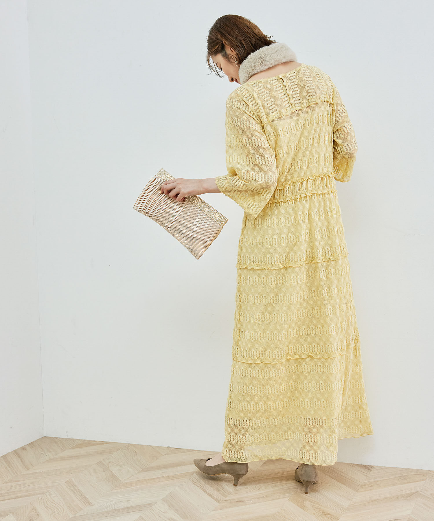Rope&rsquo;Picnic「【一部店舗限定】【Mon E&rsquo;toile/モンエトワール】ティアードレースDRESS」|ドレス|