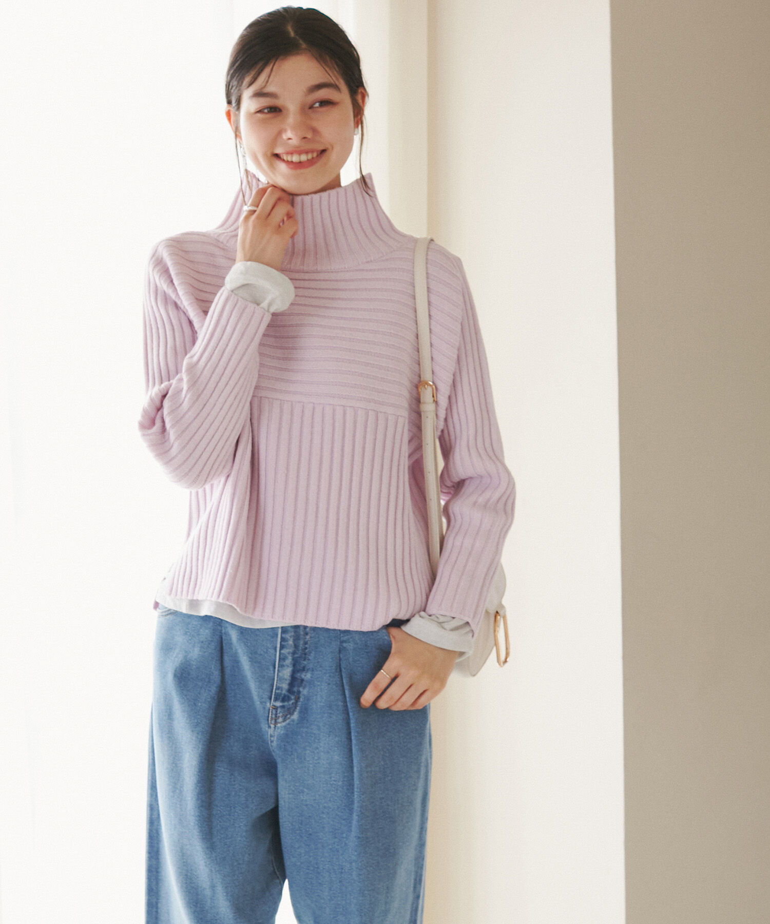 Rope&rsquo;Picnic「【WEB限定カラーあり】アソートリブ切り替えニットプルオーバー/リンクコーデ・新色追加」|ニット・セーター|