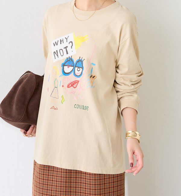  「《コラボアイテム》The NERDYS x COLLAGE ロンT」|Tシャツ・カットソー|ベージュ