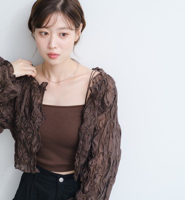  「【ベストヒットアイテム/累計販売10万枚突破】カップ付きクロップドブラキャミ」|キャミソール|