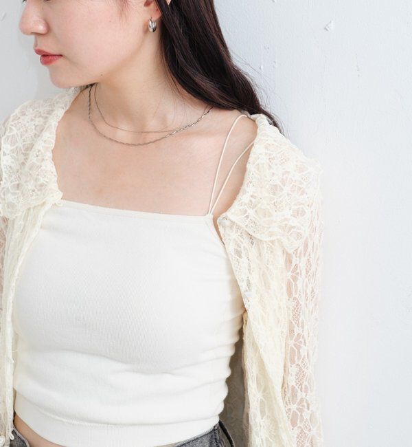  「【ベストヒットアイテム/累計販売10万枚突破】カップ付きクロップドブラキャミ」|キャミソール|