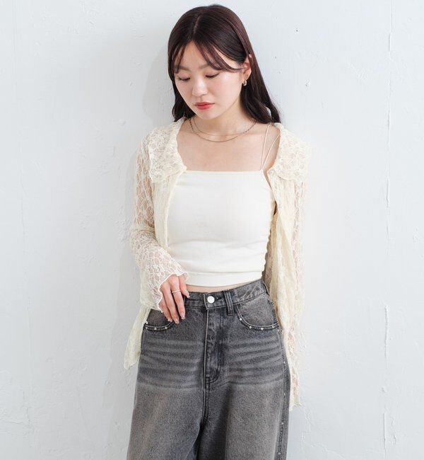  「【ベストヒットアイテム/累計販売10万枚突破】カップ付きクロップドブラキャミ」|キャミソール|