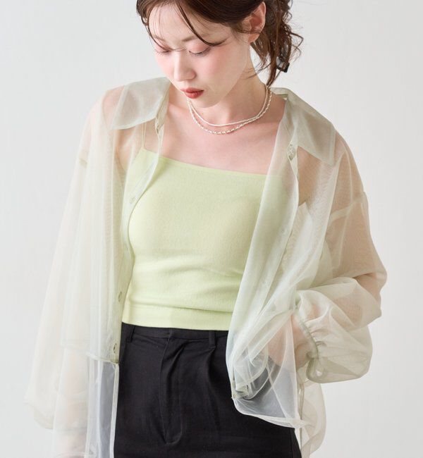  「【ベストヒットアイテム/累計販売10万枚突破】カップ付きクロップドブラキャミ」|キャミソール|