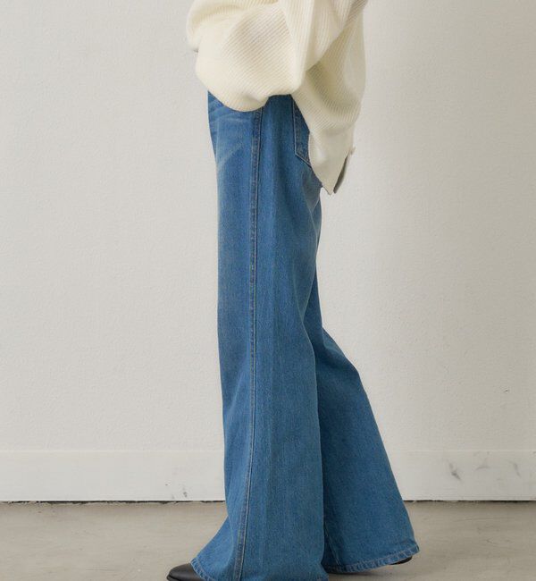  「【脚長効果/4サイズ展開】フレアデニムパンツ」|デニム|