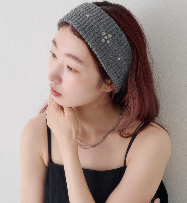  「スタッズヘアバンド」|その他|ライトグレー