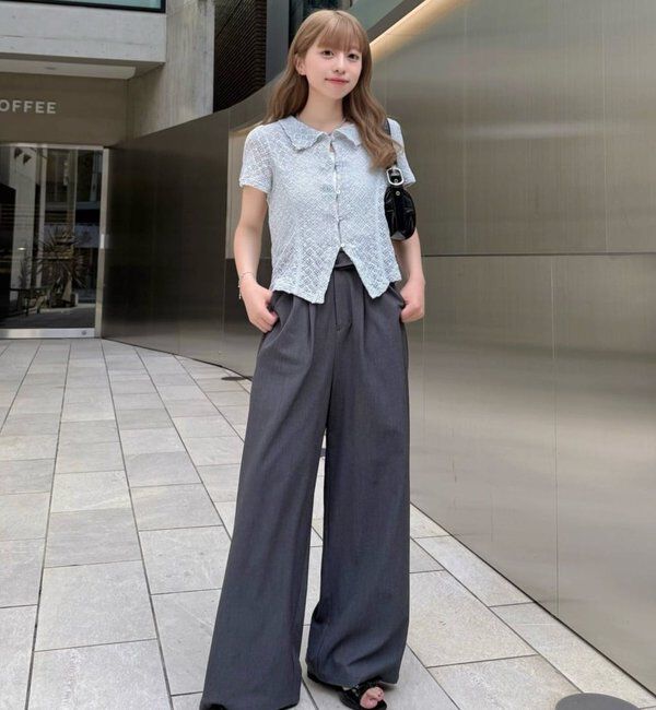  「【WEB先行】クロスジャガード半袖カーディガン」|Tシャツ・カットソー|