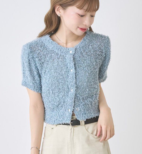  「【4色展開】リボンヤーンカーディガン」|カーディガン|
