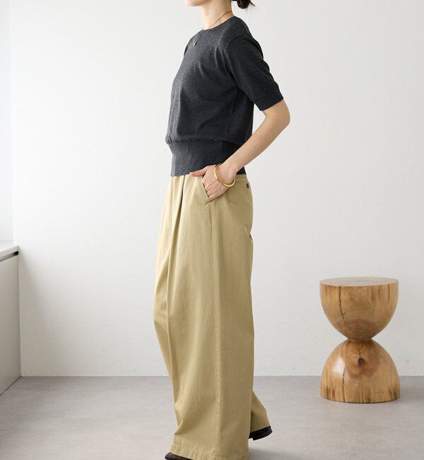  「【A・MONN】【アジャスター付き】スムースワイドパンツ」|その他|