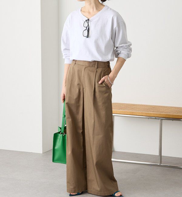  「【A・MONN】【アジャスター付き】スムースワイドパンツ」|その他|