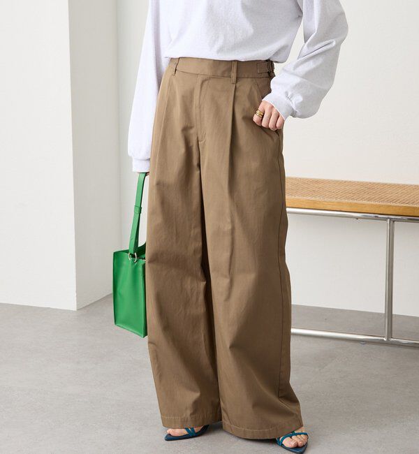  「【A・MONN】【アジャスター付き】スムースワイドパンツ」|その他|
