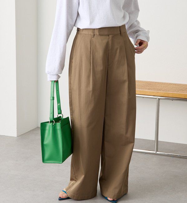  「【A・MONN】【アジャスター付き】スムースワイドパンツ」|その他|