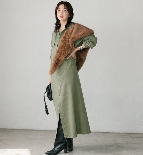  「【Yossshiiii企画】【A・MONN】バックロゴシャツワンピース」|ワンピース|