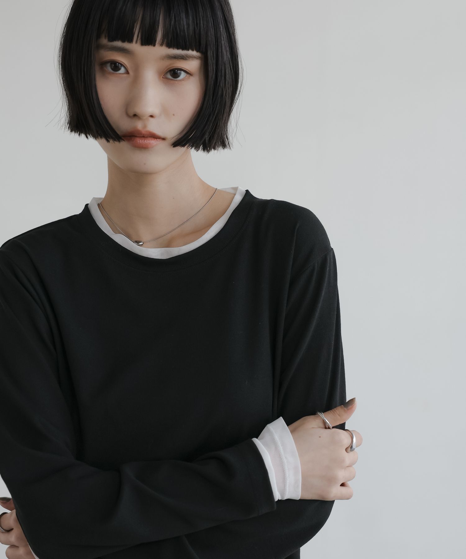 LOWRYS FARM「シアーレイヤードLS」|Tシャツ・カットソー|BLK