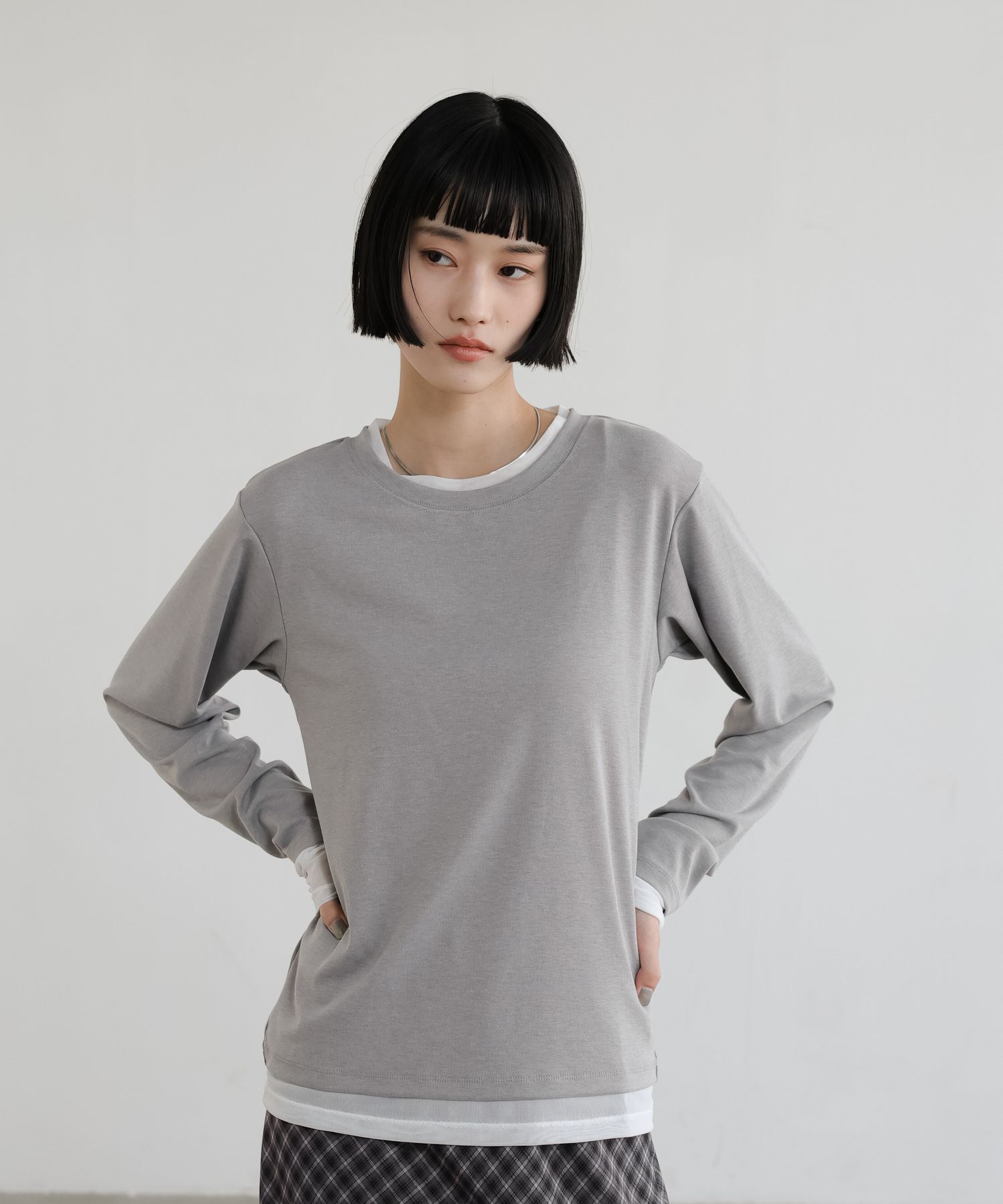LOWRYS FARM「シアーレイヤードLS」|Tシャツ・カットソー|GRY2