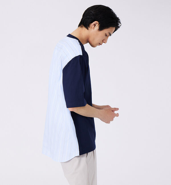 ABAHOUSE「切替ストライプ コンビネーション Tシャツ」|Tシャツ・カットソー|