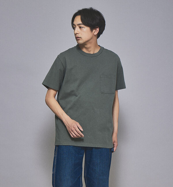 ABAHOUSE「【グッドウェア】USAコットン 無地 ポケット ショートスリーブ Tシャツ」|Tシャツ・カットソー|カーキ