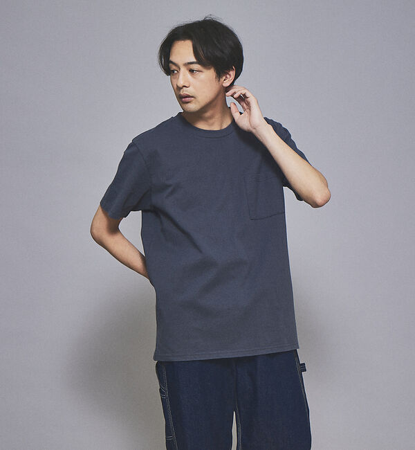 ABAHOUSE「【グッドウェア】USAコットン 無地 ポケット ショートスリーブ Tシャツ」|Tシャツ・カットソー|ブルー