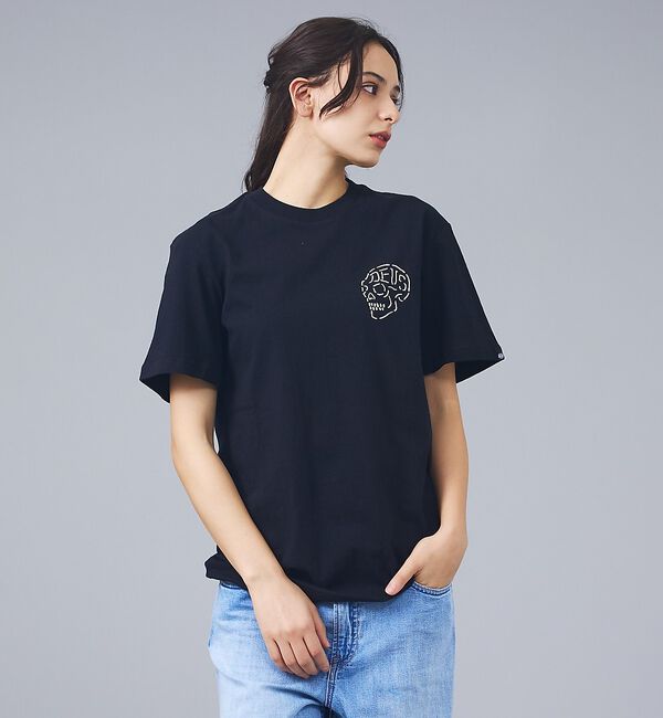 ABAHOUSE「【DEUS / デウス】VENICE SKULL / バックプリント 半袖Tシャ」|Tシャツ・カットソー|ブラック