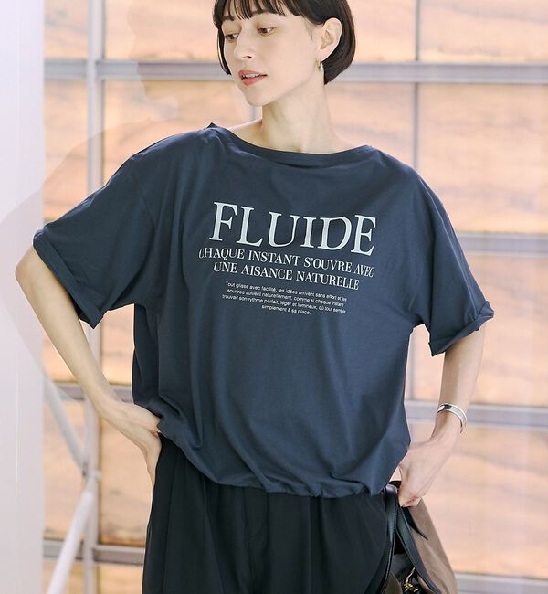 Rouge vif「ドローコードシアーロゴTシャツ / ボートネック」|Tシャツ・カットソー|スミクロ